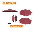 Bluesun 10피트 360° 테이블 둥근 우산 태양 강화된 LED 안뜰 오프셋 태양 전지판 우산