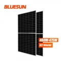 Bluesun HJT 태양 전지 470Watt 이중 유리 태양 전지 패널 태양열 470W 475W 양면 하프 셀 HJT 태양 전지 패널