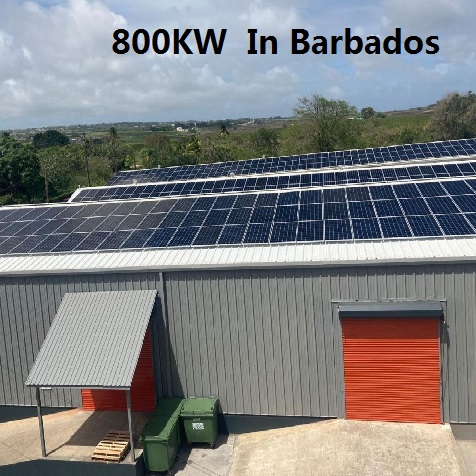 바베이도스에서 800KW 그리드 묶인 산업 태양 광 발전 시스템