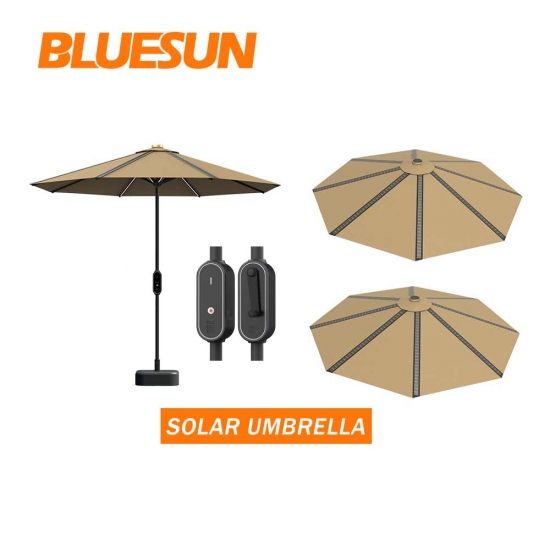 flexible solar patio umbrella beach shade umbrella for holiday resorts