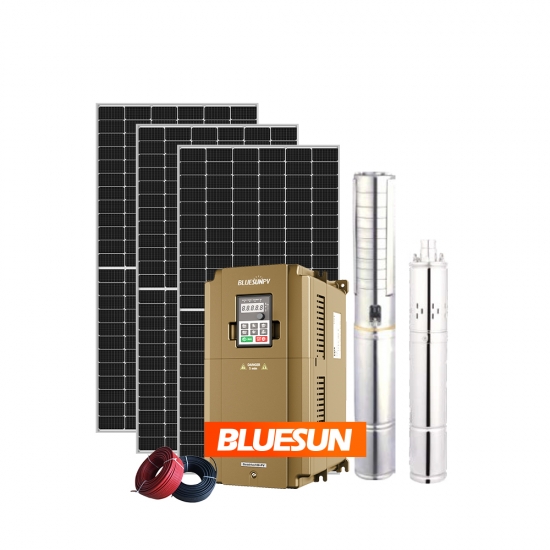 Bluesun 15hp solar water pump system solar powered controller board 48v solar pump 22kw 55kw solar deep well submersible solar pumping system-Bluesun