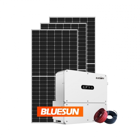 Bluesun 50kw Solar Power System 50kva 50 kw On Grid Solar Panel System With Three Phase Solar Inverter-Bluesun