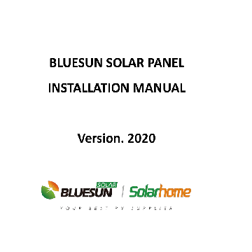  Bluesun 용 설치 설명서태양 광 PV 모듈