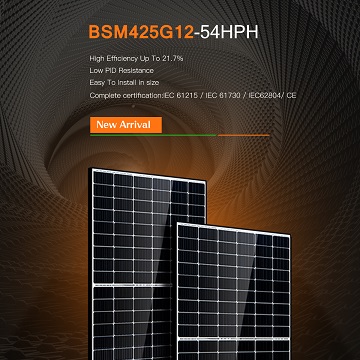 bluesun, 21.25% 효율의 54셀 425W 태양광 패널 공개