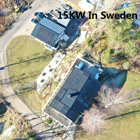 스웨덴의 Bluesun 15KW 태양광 시스템
