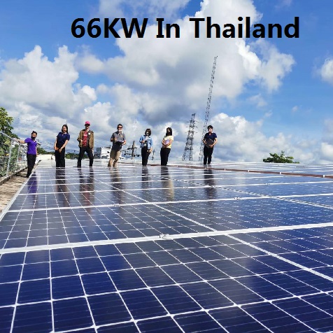  블루 선 66KW 태국 옥상 태양 광 시스템