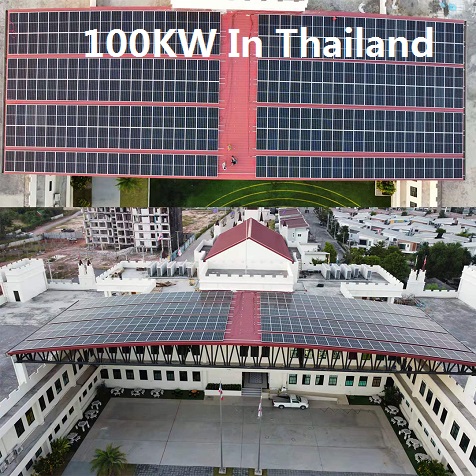  블루 선 100KW 태국에 설치된 그리드 태양 광 시스템에