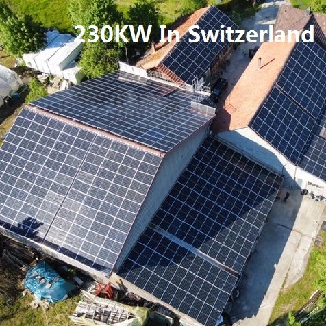 스위스의 Bluesun 230KW 옥상 주거용 태양 광 시스템