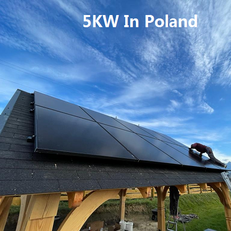 폴란드의 Bluesun 5KW 주거용 태양광 시스템